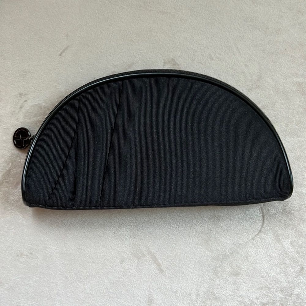 VTG! *Giorgio Armani* Half Moon Crescent Shirred Fabric Structured Clutch